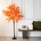 6ft. Pre-Lit Orange Autumn Maple Artificial Fall Tree